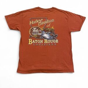 Harley-Davidson Vintage Orange Baton Rouge Graphic Pocket Tee